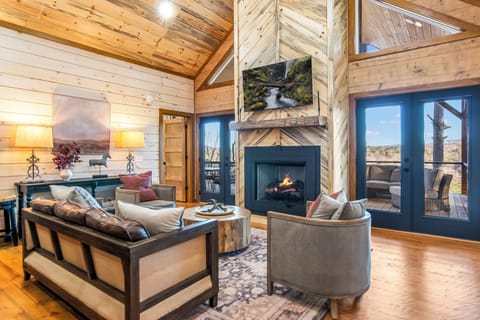 Cozy up by the fireplace!
