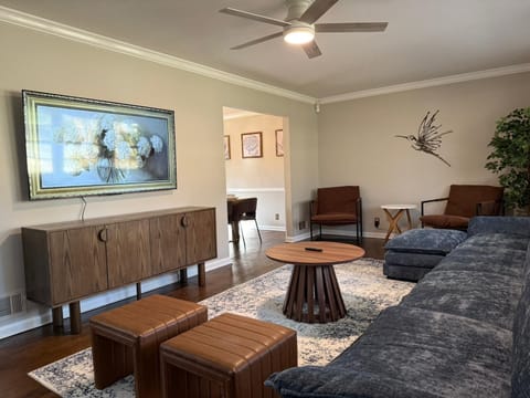 Cozy living room with comfy sofa—perfect for relaxing and unwinding.