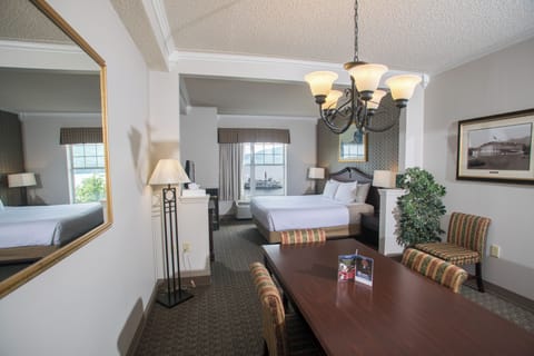 Grand Room, 2 Double Beds, Mobility Accessible, Lake View | Premium bedding, in-room safe, desk, blackout drapes