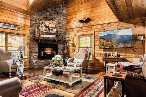 Cozy living room with perfect secluded mountain atmosphere