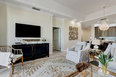 Absolutely Stunning Views from this Professionally Decorated Penthouse Living Area