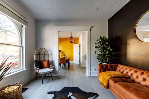 chic living space with a smart tv & stylish furniture  ideal for movie nights