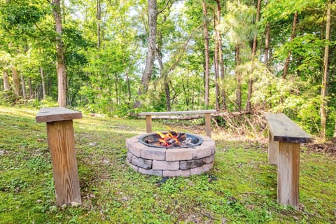 Misty Mountain Treehouse's crackling firepit