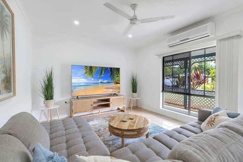 Stay cool with split-system air conditioning and a ceiling fan while unwinding in the second living room.
