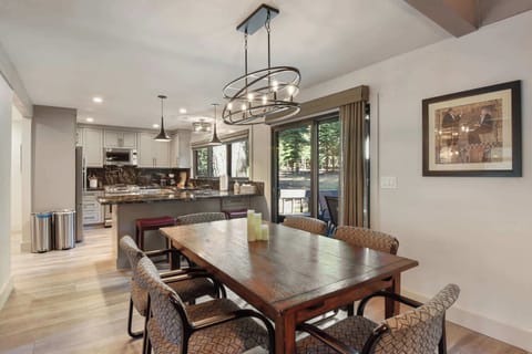 Dining table with seating for 8