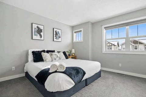 Large and spacious bedroom featuring a very comfortable king bed.