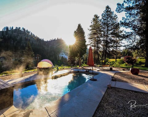 Sunrise view of the pool.