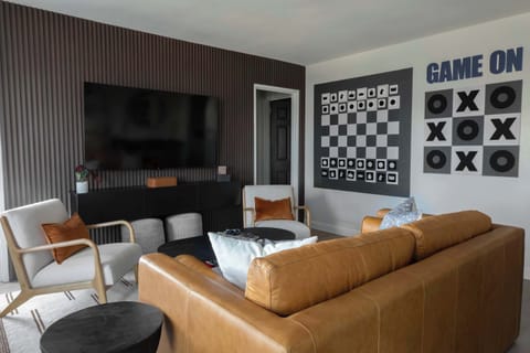 Enjoy a movie night on the big screen TV.

