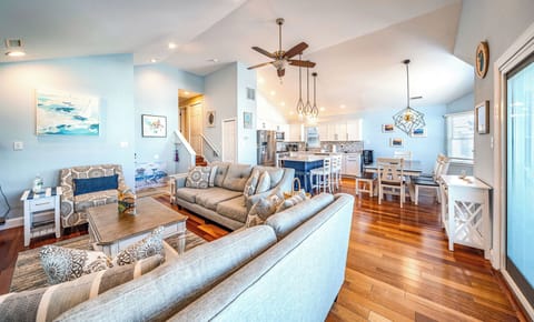 View of living room and dining area
