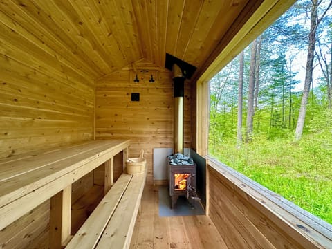 Come relax and set some good intentions in our Wood Fired Sauna!