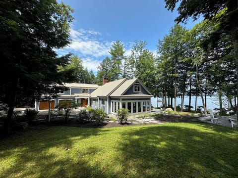 The property has wrap around water views.
