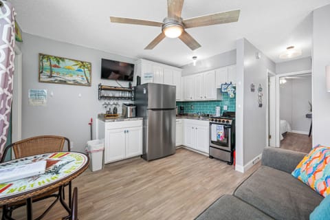 Cozy Living Room with Kitchen View