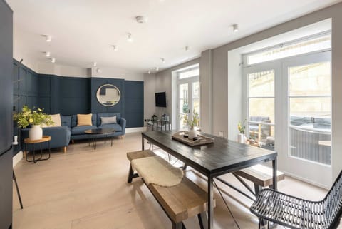 Open living space and dining area