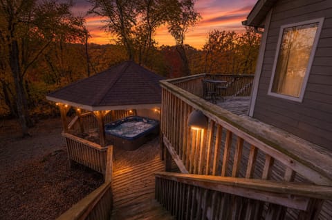 Relax in the covered hot tub after a day of exploring Galena Country!
