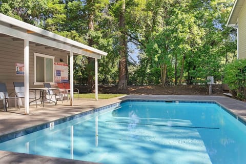 Private pool surrounded by peaceful greenery