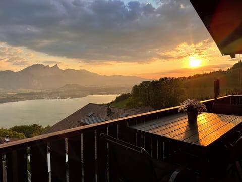 Beautiful sunset views from the balcony of Chalet swisslakeview