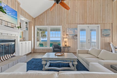 House, Multiple Beds, Pool Access, Ocean View (4244 E Co Hwy 30A) | Living area | 50-inch flat-screen TV with digital channels