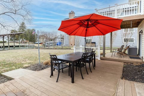Enjoy views of the water from the private decks and backyard at Song of River City.
