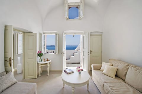Villa, Sea View | Living area | 28-inch Smart TV with cable channels