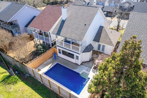 BACK YARD POOL WITH ALL FENCE IN