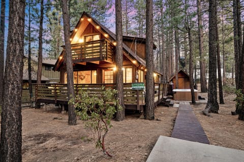 The cozy cabin in the pines.