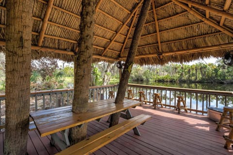 Welcome to Riverside Luau where you can gather under the tiki hut for a meal or drinks, surrounded by tranquil water views and the sounds of nature.





