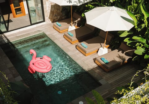 Enjoy this stunning pool view right from our elevated rooftop terrace