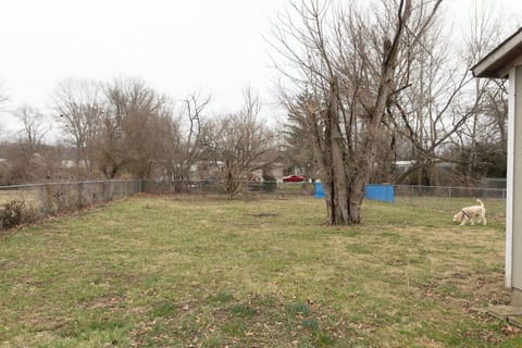 Fully fenced private yard for safe play.