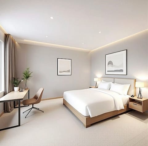Superior Double Room, City View | Living area | Fireplace