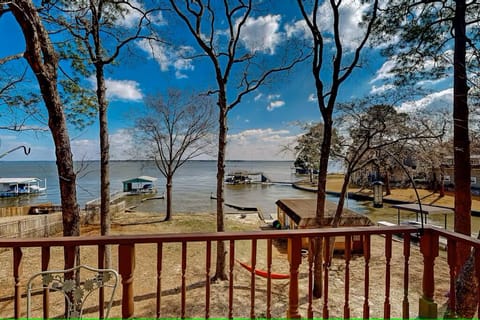 Deck on second floor overlooking lake.