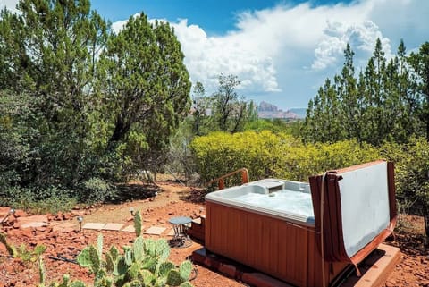 Unwind in your private hot tub after a day exploring Sedona's wonders.