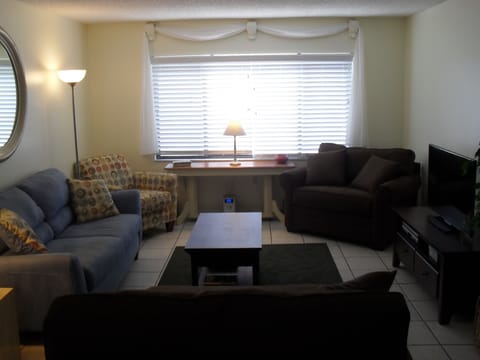 Relax in the living room with our Smart TV.