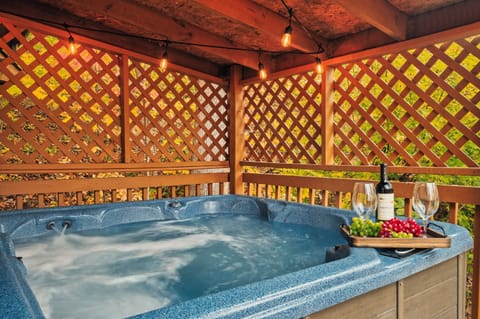 Soak under the stars in this luxurious hot tub retreat.
