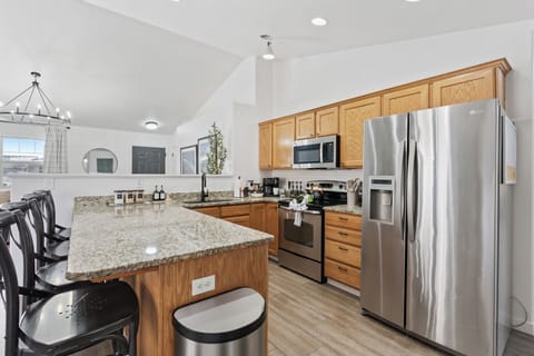 Large fridge freezer so you can stock up with everything you need