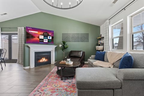 Fire, cosy couch, netflix, and relax!