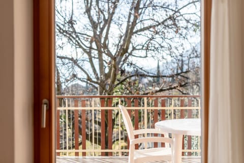South-facing balcony with a mountain view