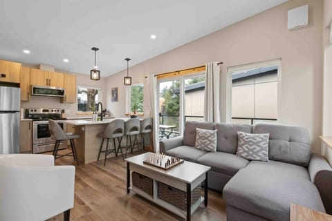 Open concept living and dining area