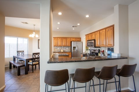 Bar top seating for four