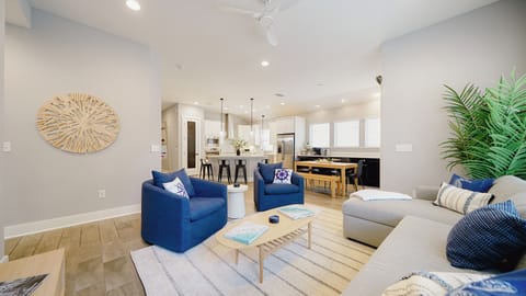 Enjoy open space living in this calming and functional space