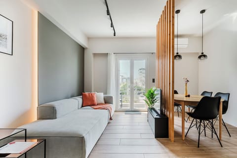 Apartment, 1 Bedroom, Balcony, City View | Living room | 42-inch Smart TV with digital channels, streaming services