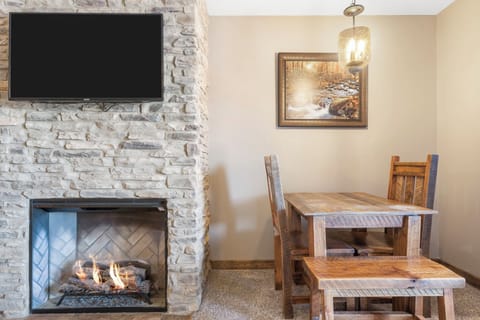 Fireplace and Dining Area