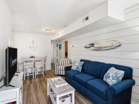 Living room area with plush seating