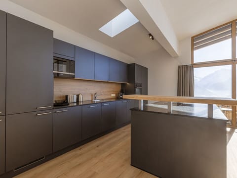 Interior Design, Kitchen, Flooring, Furniture, Wood, Cabinetry, Countertop, Floor, Ceiling, Wood Flooring