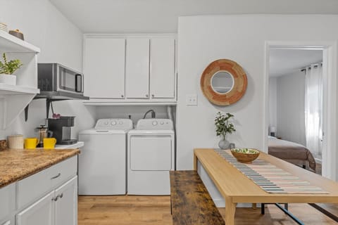 Private washer and dryer is available in the unit for only you and your traveling crew!