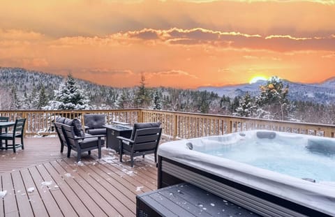Take in the mountains from the hot tub