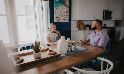 Gather your crew — there’s room for everyone! Our dining table seats 8 comfortably, perfect for shared meals, laughter, and unforgettable vacation moments. 