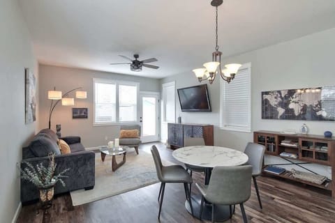 Relax after a day of adventure in this welcoming living and dining area. 
