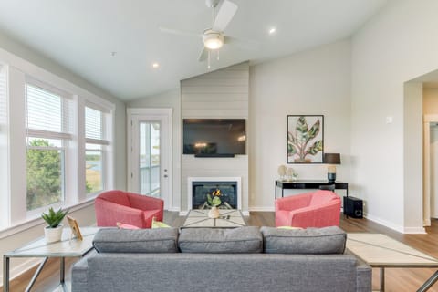Living Area with Water Views and Deck Access