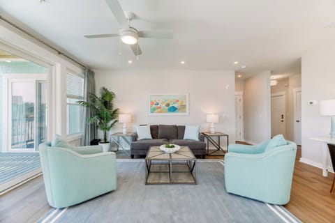 Living Area with Water Views and Deck Access