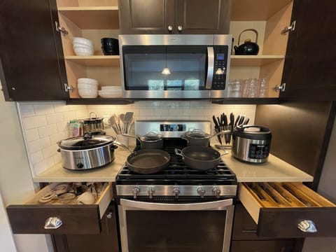 Range, Microwave, Cooking Essentials, etc. 